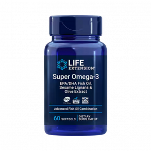 Life Extension Super Omega-3 EPA/DHA Fish Oil, Sesame Lignans &amp; Olive Extract, 60 капсул