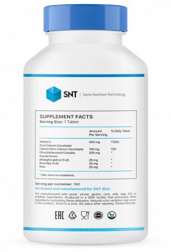 SNT Ester C Plus 1000 mg, 180 таблеток