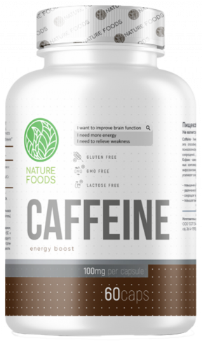 Nature Foods Caffeine 100 mg, 60 капсул