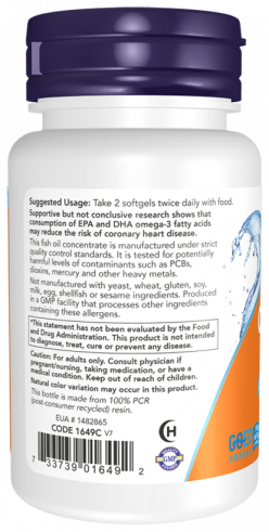 NOW Omega-3 1000 mg, 30 капсул