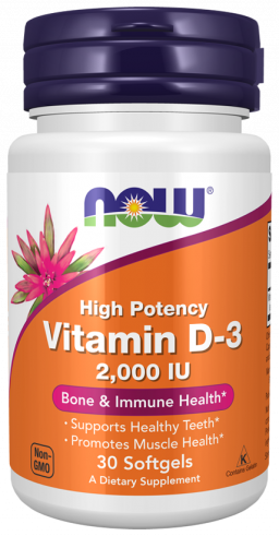 NOW Vitamin D-3 2000 IU, 30 капсул