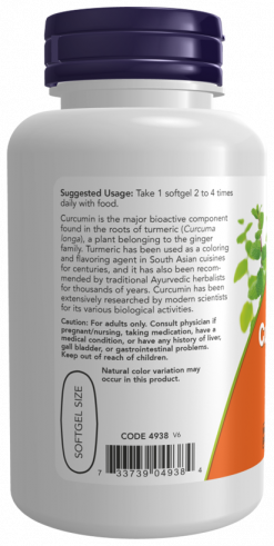 NOW Turmeric Curcumin Gels, 60 капсул