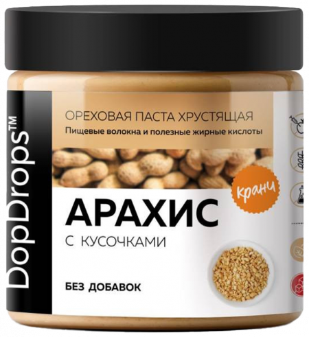 DopDrops Арахисовая Паста Без Добавок, 500 грамм