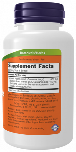 NOW Curcumin Turmeric 475 mg, 120 капсул