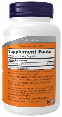NOW L-Glutamine 500 mg, 120 капсул