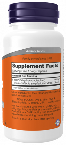 NOW 5-HTP 100 mg, 60 капсул