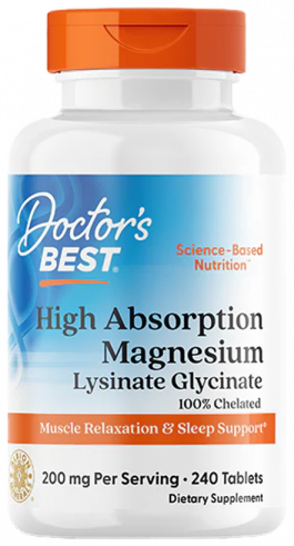 Doctor's Best High Absorption Magnesium, Магния Хелат, 240 таблеток