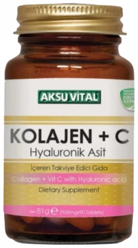 AksuVital Collagen+Vitamin C with Hyaluronic acid, Коллаген + Витамин C и Гиалуроновая кислота, 60 таблеток