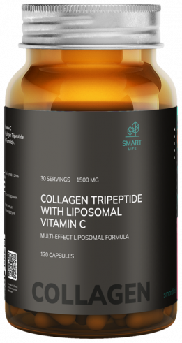 SmartLife Collagen tripeptide with liposomal vitamin C, 120 капсул