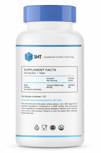 SNT Biotin, Биотин, 120 таблеток