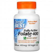 Doctor's Best Fully active folate 400mcg, 90 вег.капс