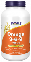NOW Omega 3-6-9 1000 mg, Омега-3-6-9 1000 мг, 250 капсул