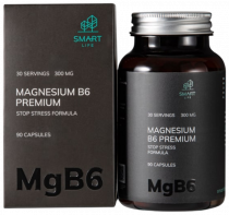 SmartLife Magnesium B6 Premium Stop Stress Formula, Магний B6 Премиум Стоп - Стресс Формула, 90 капсул
