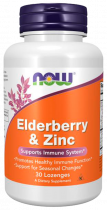 NOW Elderberry &amp; Zinc, Бузина и Цинк, 30 табелок